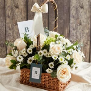 Canasta Flores Blancas
