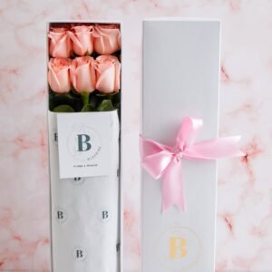 Caja de 6 Rosas Rosadas